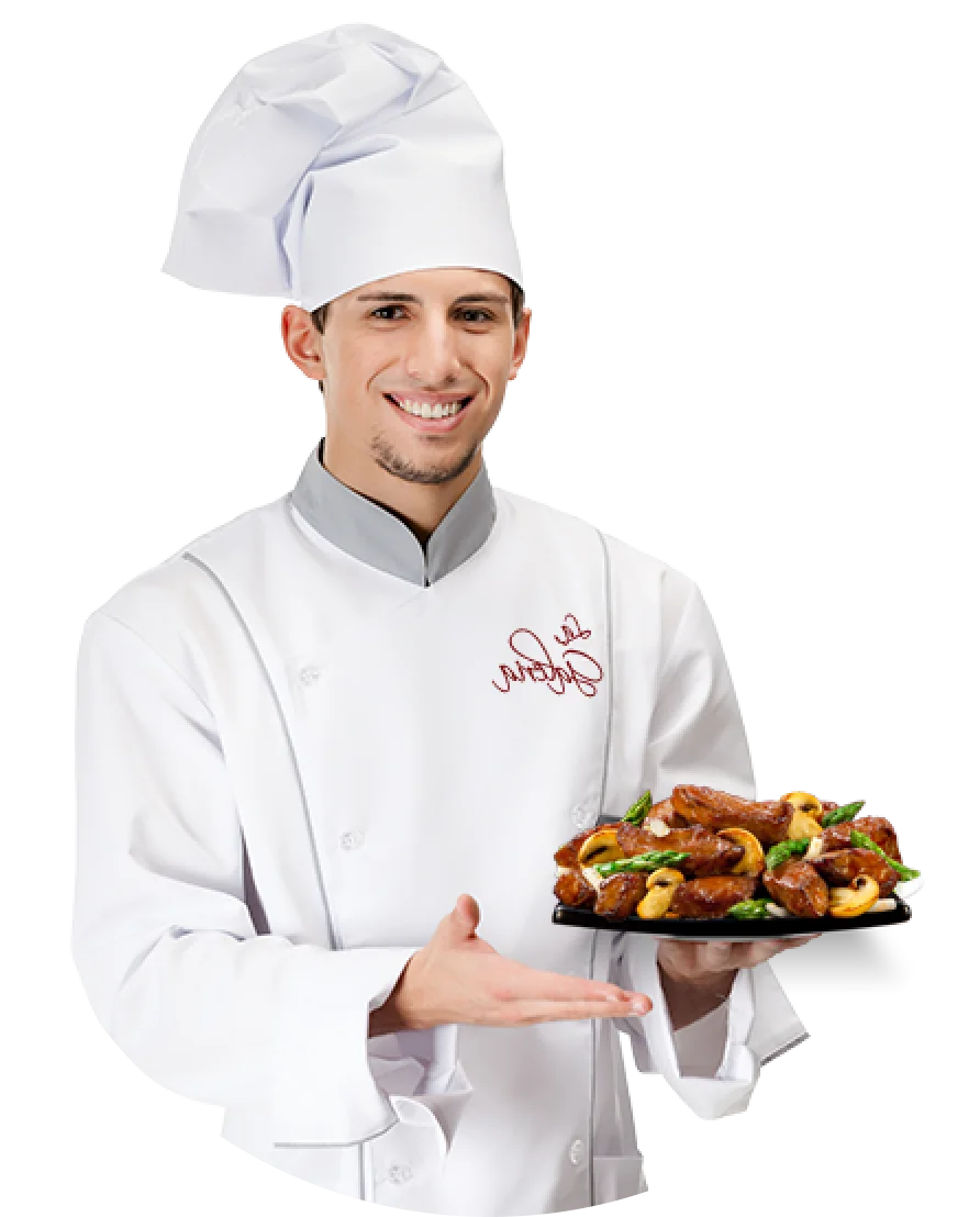 Chef presenting dish